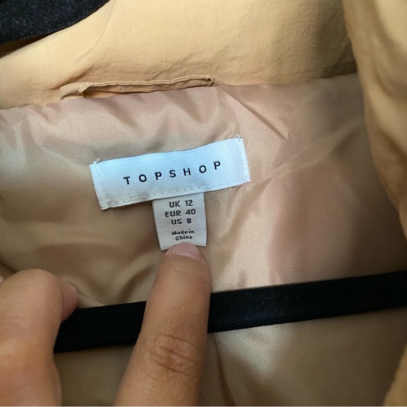 topshop tan quilted puffer jacket - Picture 5 of 8
